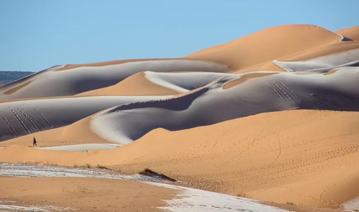  Bie dëborë në Sahara (FOTO)