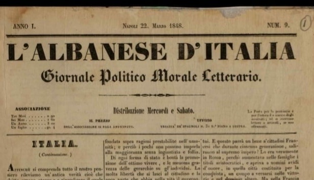  174 vjet nga botimi në Itali i gazetës së parë në historinë e shtypit shqiptar
