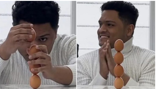  Video-Burri nga Jemeni theu rekordin Guinness për vendosjen e katër vezëve mbi njëra-tjetrën