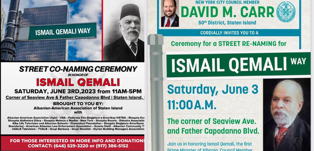  Moment historik/ Emërohet rruga e parë në nder të Ismail Qemalit në New York